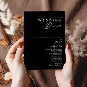 Invitación Minimalista moderno   Black Boda Brunch