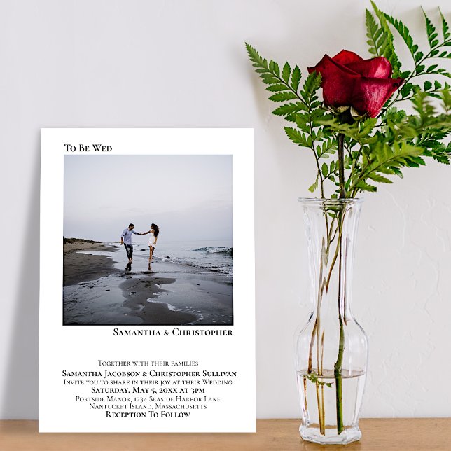 Invitación Minimalista moderno Boda simple de fotografía artí (Subido por el creador)