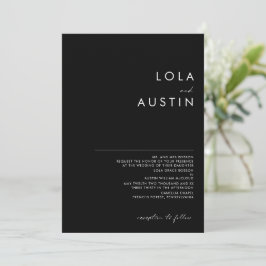 Invitación Minimalista moderno | Boda tradicional negro