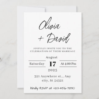 Invitación minimalista, moderno, boho, Boda fotográfico