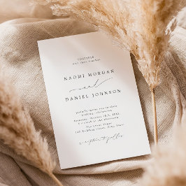 Invitación Minimalista Moderno Chic Letra Elegante Boda