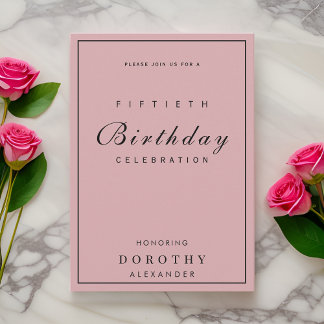 Invitación Minimalista moderno CUALQUIER hito Adulto Cumpleañ