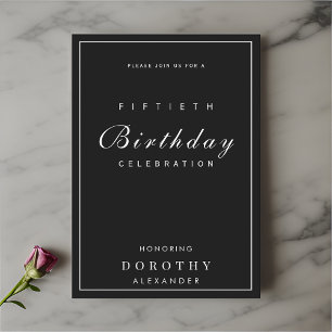 Invitación Minimalista moderno CUALQUIER hito Adulto Cumpleañ