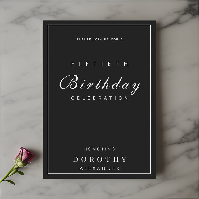 Invitación Minimalista moderno CUALQUIER hito Adulto Cumpleañ (Subido por el creador)