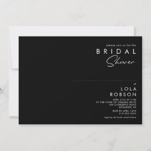 Invitación Minimalista moderno   Ducha de novia horizontal ne