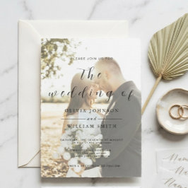 Invitación Minimalista Moderno Elegante Foto Boda