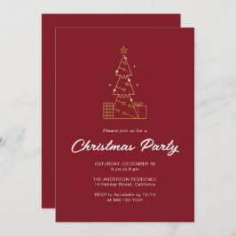 Invitación Minimalista moderno Fiesta de árbol de Navidad dor