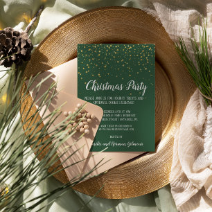 Invitación Minimalista moderno Fiesta de Navidades verdes