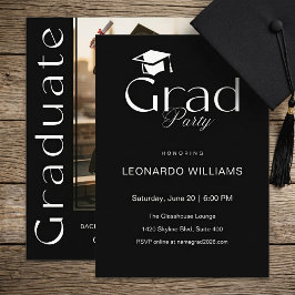 Invitación Minimalista moderno monocromo foto graduación