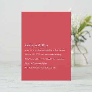 Invitación Minimalista moderno negrita tipografía roja Boho B