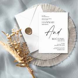 Invitación Minimalista moderno negro formal