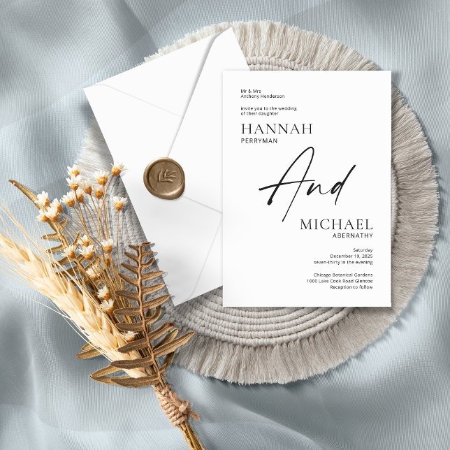 Invitación Minimalista moderno negro formal (Subido por el creador)