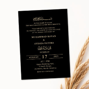 Invitación Minimalista moderno Nikkah Boda árabe islámico