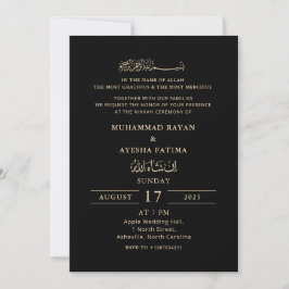 Invitación Minimalista moderno Nikkah Boda árabe islámico