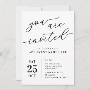 Invitación Minimalista Moderno para Cualquier Ocasión