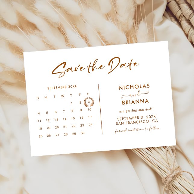Invitación Minimalista moderno presupuesto de calendario de T (Subido por el creador)