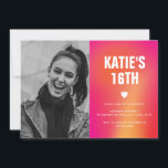 Invitación Minimalista moderno Resumen de color dulce 16 foto<br><div class="desc">Puede ser totalmente personalizado para satisfacer sus necesidades.
 © Gorjo Designs. Hecho para ti a través de la plataforma Zazzle. 
 
 // ¿Necesita ayuda para personalizar su diseño? ¿Tienes otras ideas? No dude en ponerse en contacto conmigo (Zoe) directamente a través del botón de contacto de abajo</div>