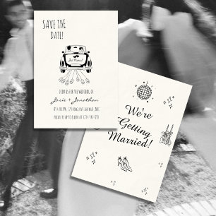 Invitación Minimalista moderno salva la fecha   Boda simple