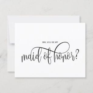 Invitación minimalista moderno, serás mi MAID DE HONOR
