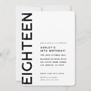 Invitación MINIMALISTA moderno simple cumpleaños 18