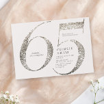 Invitación Minimalista moderno todo fiesta blanco cumpleaños<br><div class="desc">Moderna invitación minimalista para la fiesta de cumpleaños número 65, con elegantes detalles en color crema y color crema en el purpurina 65, y con los detalles de su fiesta en el estilo serif negro sobre fondo crema clara, sencillo y elegante, un gran hito para adultos, toda invitación a la...</div>