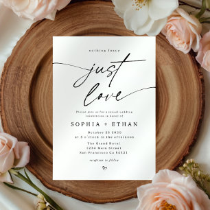 Invitación Minimalista Nada Lujoso Solo Amor Boda Corazón