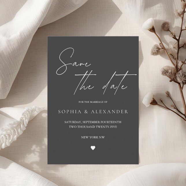 Invitación Minimalista negro salva la fecha (Subido por el creador)