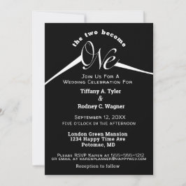 Invitación Minimalista negro y blanco El único Boda