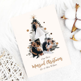 Invitación Minimalista Nuestra Primera Navidad de Casados Tre