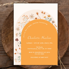 Invitación Minimalista otoño Boho Wildflower Arch Baby Shower
