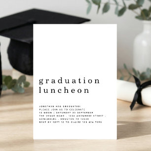 Invitación minimalista para almuerzo de graduación