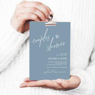 Invitación minimalista para baby shower de pareja