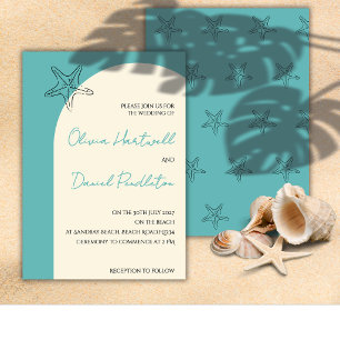 Invitación Minimalista para Boda de Playa