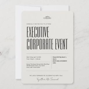 Invitación minimalista para evento corporativo eje