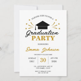 Invitación minimalista para fiesta de graduación