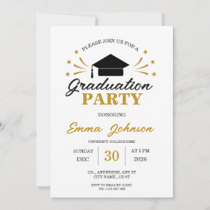 Invitación minimalista para fiesta de graduación