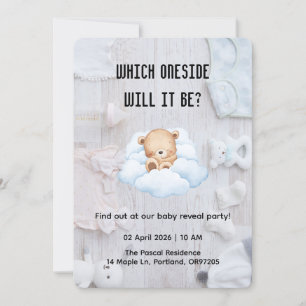 Invitación minimalista para la revelación del sexo