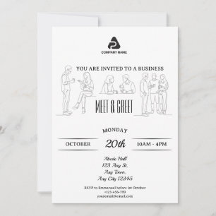 Invitación Minimalista para Reunión de Negocios