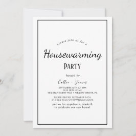 Invitación minimalista para una fiesta de inaugura