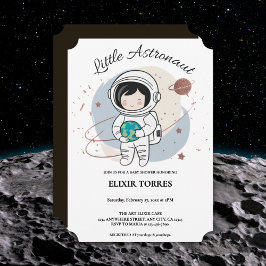 Invitación Minimalista pequeño astronauta Baby Shower