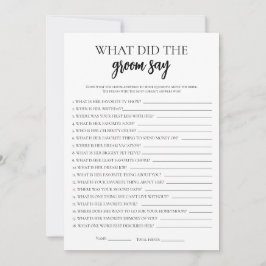 Invitación Minimalista Qué Dijo El Groom Bridal Shower