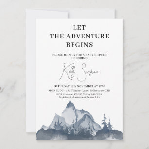 Invitación Minimalista Que La Aventura Empiece Baby Shower