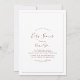 Invitación minimalista Rosa Gold Baby Shower