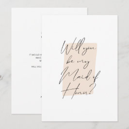 Invitación Minimalista serás mi empleada de honor azul turbio