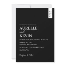 Minimalista Simple Elegante Código QR Negro Boda