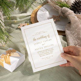Invitación Minimalista Simple|Oro El Boda Del Marco