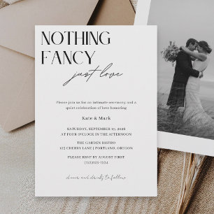 Invitación Minimalista Sin Adornos Solo Amor Foto Boda