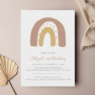 Invitación Minimalista Terracota Boho Fiesta de Cumpleaños de
