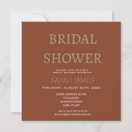 Invitación Minimalista Terracota Bridal Shower Personalizado 