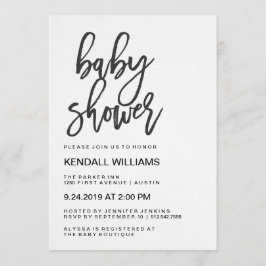 Invitación Minimalista tipografía moderna Unisex Baby Shower